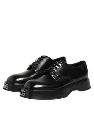 Schwarze Derby-Schuhe aus Kalbsleder für Herren