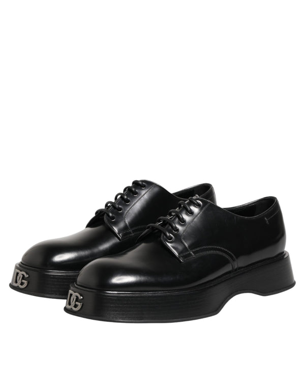 Schwarze Derby-Schuhe aus Kalbsleder für Herren