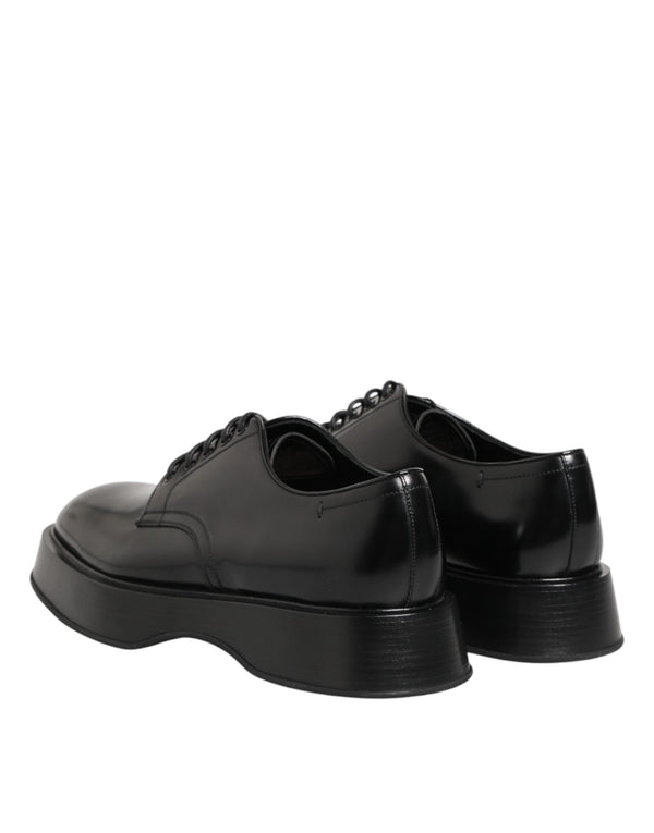 Schwarze Derby-Schuhe aus Kalbsleder für Herren
