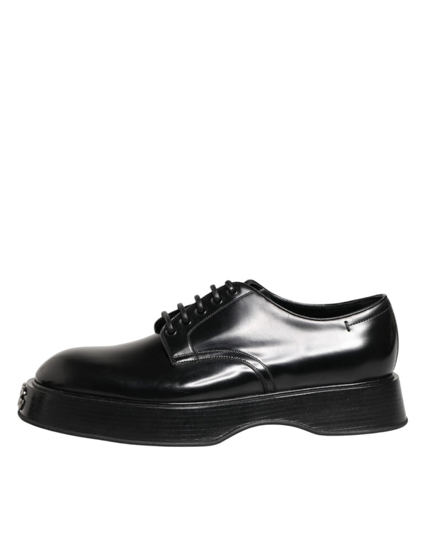 Schwarze Derby-Schuhe aus Kalbsleder für Herren
