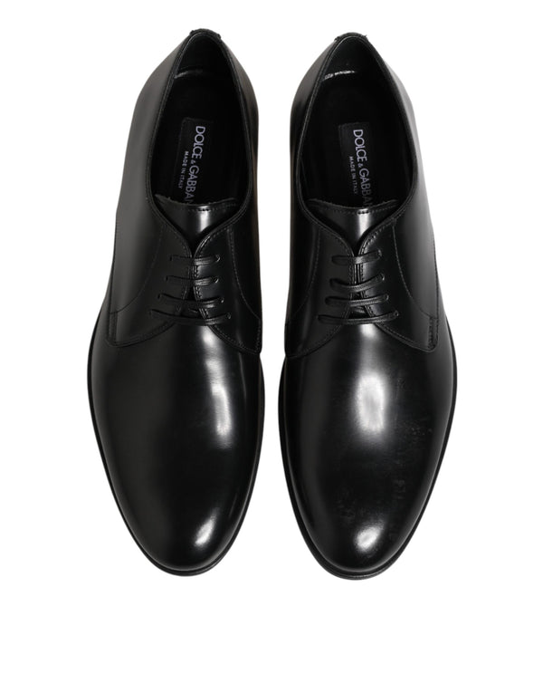 Schwarze Derby-Schnürschuhe aus Kalbsleder