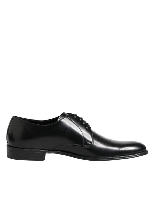 Schwarze Derby-Schnürschuhe aus Kalbsleder