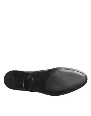 Schwarze Derby-Schnürschuhe aus Kalbsleder