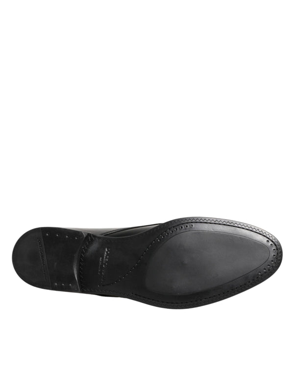 Schwarze Derby-Schnürschuhe aus Kalbsleder