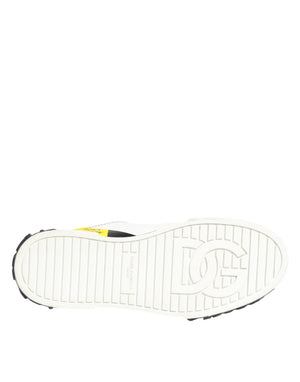 Mehrfarbige Leder-Graffiti-Sneakers mit niedrigem Schaft
