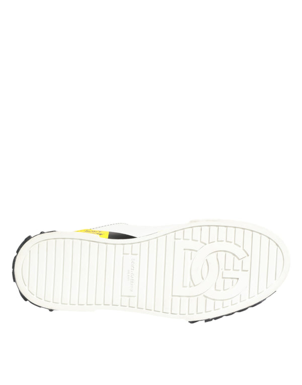 Mehrfarbige Leder-Graffiti-Sneakers mit niedrigem Schaft