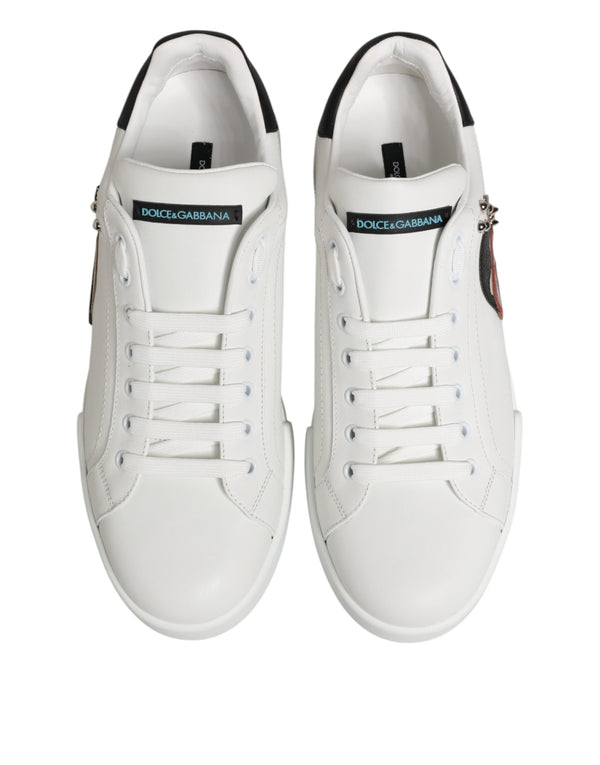 Weiße Leder-Sneaker #DGFAMILY für Herren