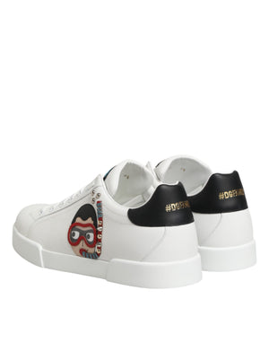 Weiße Leder-Sneaker #DGFAMILY für Herren
