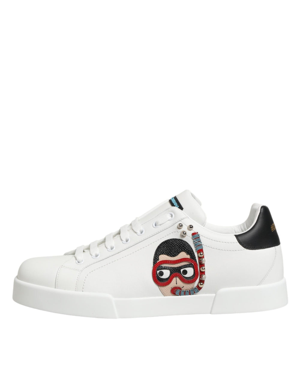 Weiße Leder-Sneaker #DGFAMILY für Herren