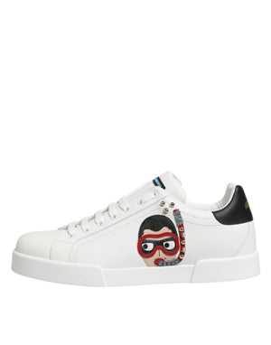 Weiße Leder-Sneaker #DGFAMILY für Herren
