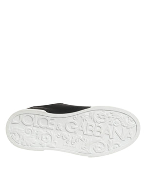 Schwarze Sneakers aus Leder mit Herz-Applikation