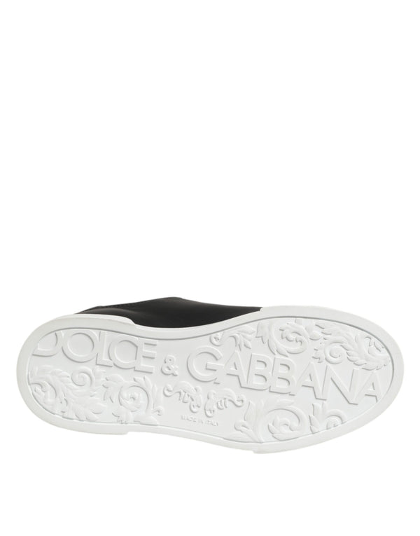 Schwarze Sneakers aus Leder mit Herz-Applikation