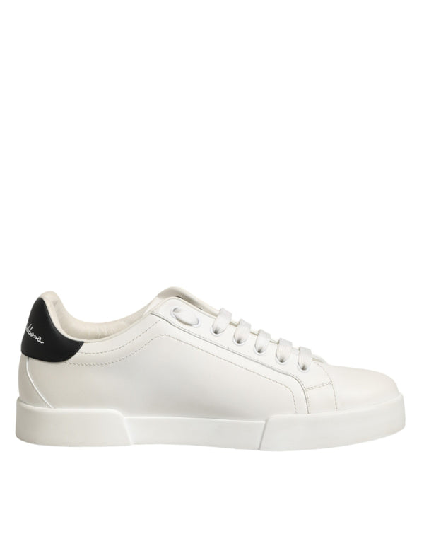 Weiße Portofino Sneakers mit Kronen-Patch für Herren