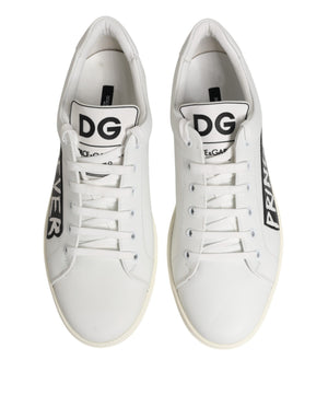 Weiße Prince Leder Low-Top Sneaker für Herren