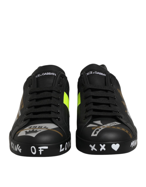 Schwarze Sneakers mit Kronenlogo für Herren