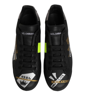 Schwarze Sneakers mit Kronenlogo für Herren