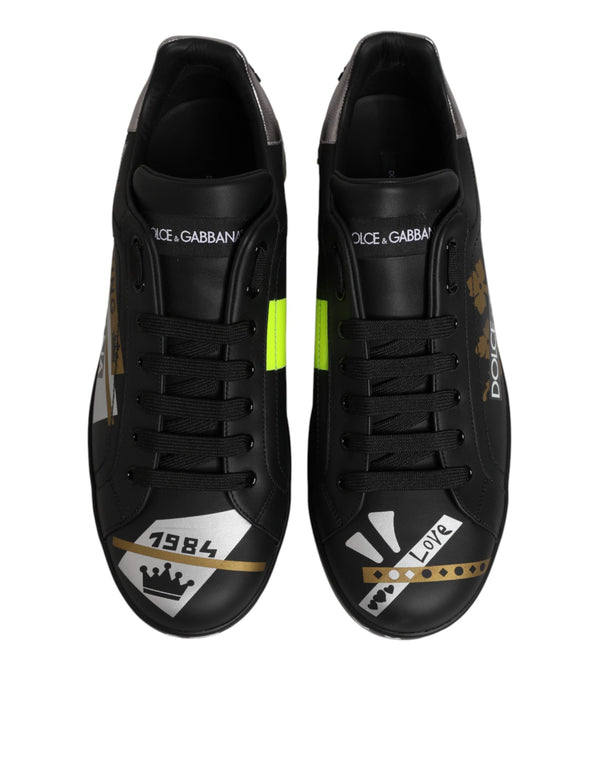 Schwarze Sneakers mit Kronenlogo für Herren