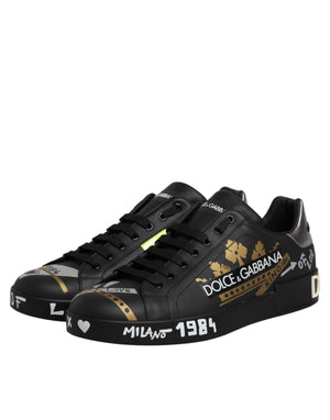 Schwarze Sneakers mit Kronenlogo für Herren