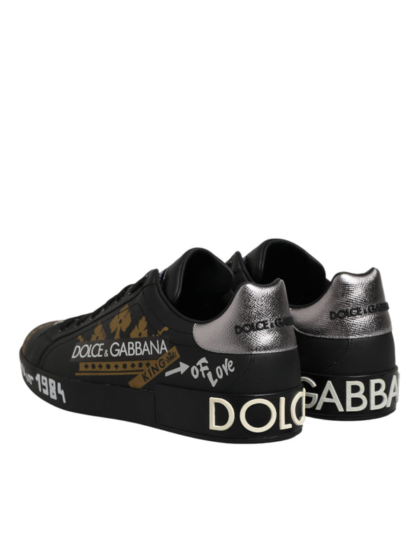 Schwarze Sneakers mit Kronenlogo für Herren