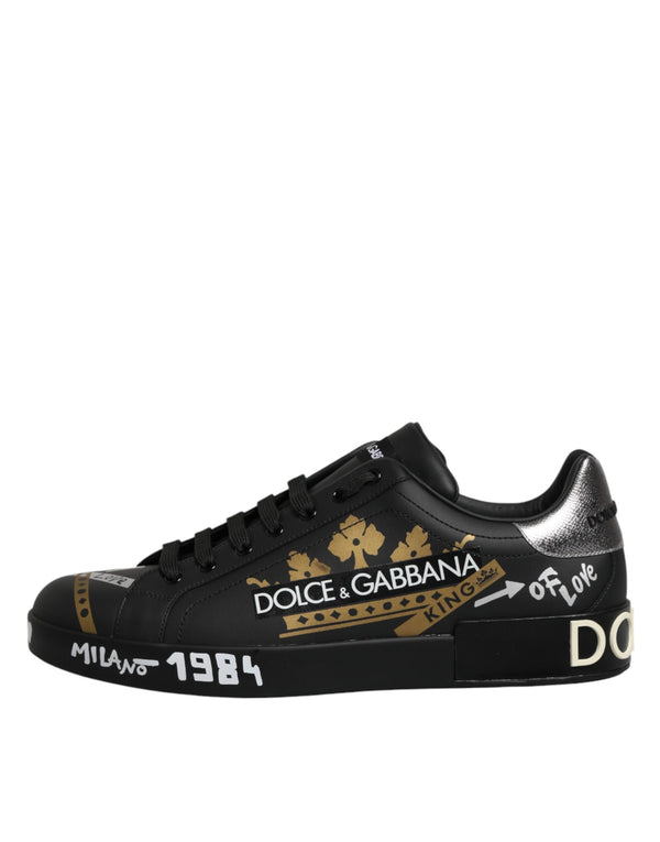 Schwarze Sneakers mit Kronenlogo für Herren