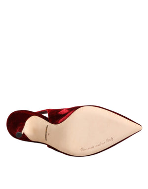 Rote Wildleder-High-Heel-Slingback-Sandalen