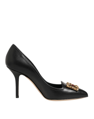 Schwarze Leder-Pumps mit DG Amore-Absatz