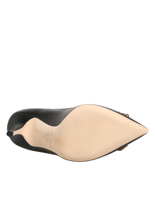 Schwarze Leder-Pumps mit DG Amore-Absatz