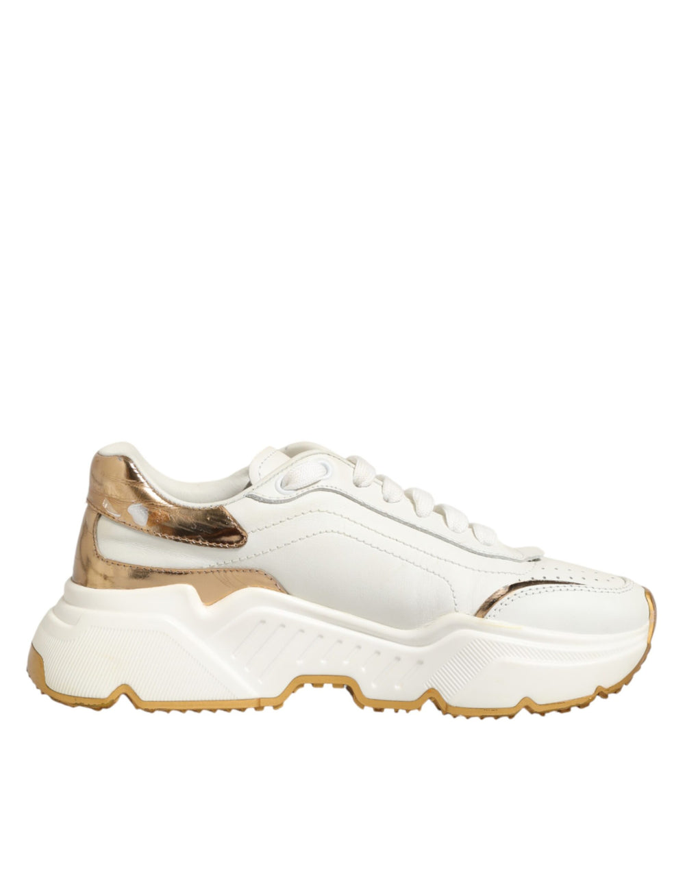Weiße und goldene Daymaster Sneakers