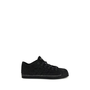 Schwarze Leder-Sneaker Low Top
