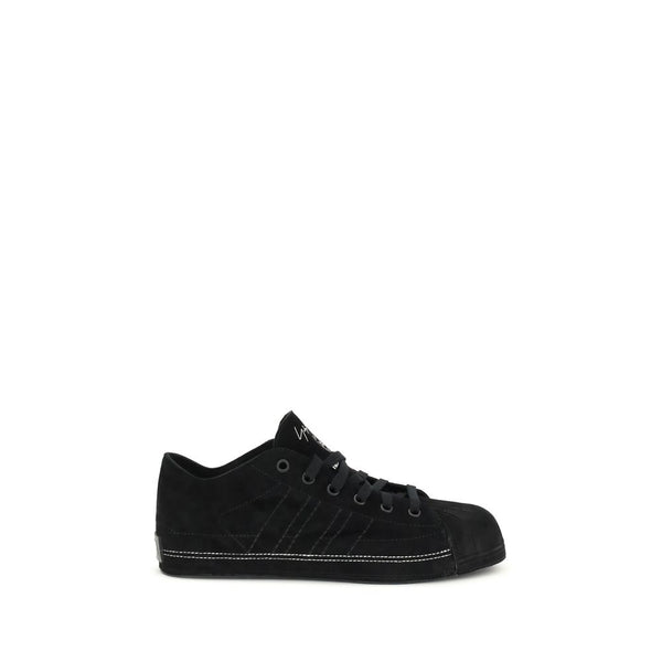Schwarze Leder-Sneaker Low Top