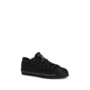 Schwarze Leder-Sneaker Low Top
