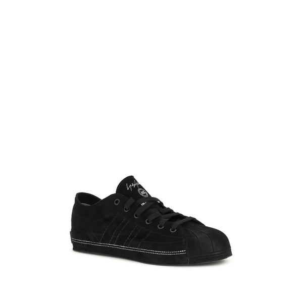Schwarze Leder-Sneaker Low Top