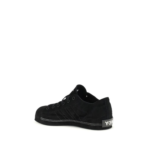 Schwarze Leder-Sneaker Low Top