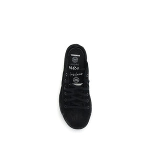 Schwarze Leder-Sneaker Low Top
