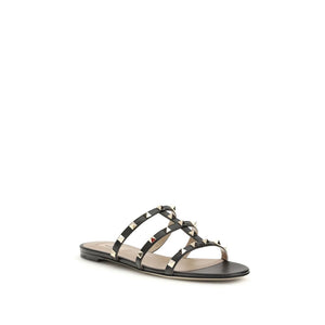 Schwarze Kalbsleder Bos Taurus Sandalen