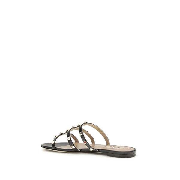 Schwarze Kalbsleder Bos Taurus Sandalen