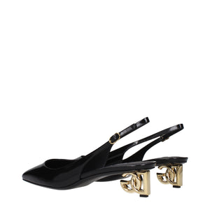 Schwarze Leder-Pumps mit mittlerem Absatz