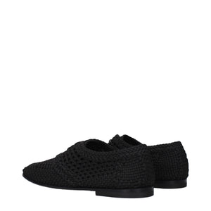 Schwarze Stoff-Schnürschuhe und -Derby-Schuhe