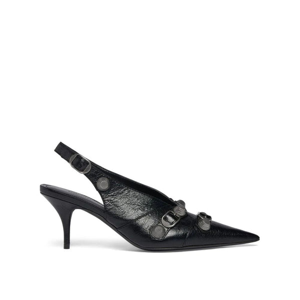 Schwarze Pumps aus Kalbsleder mit hohem Absatz