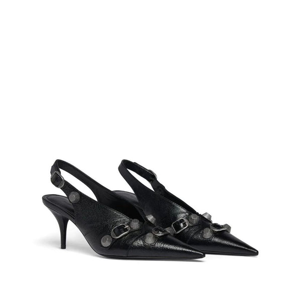 Schwarze Pumps aus Kalbsleder mit hohem Absatz