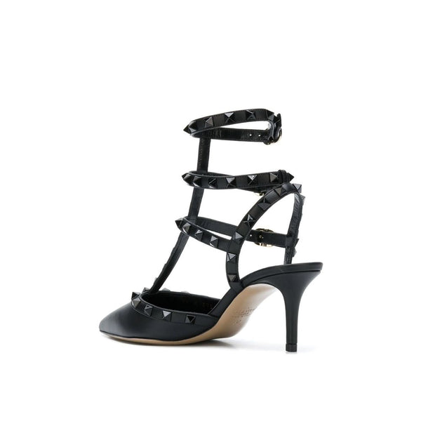 Schwarze Pumps aus Kalbsleder mit mittelhohem Absatz
