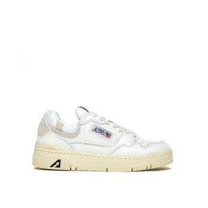 Weiße Leder-Sneakers mit niedrigem Schaft