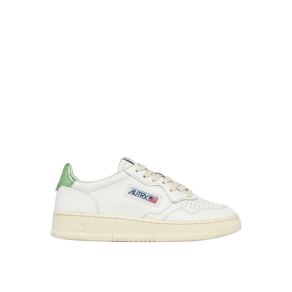Weiße Leder-Sneakers mit niedrigem Schaft