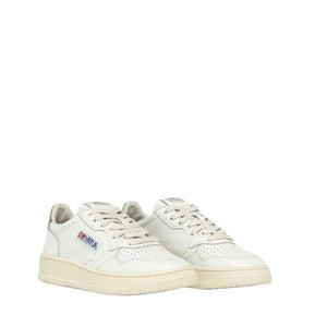 Weiße Leder-Sneakers mit niedrigem Schaft