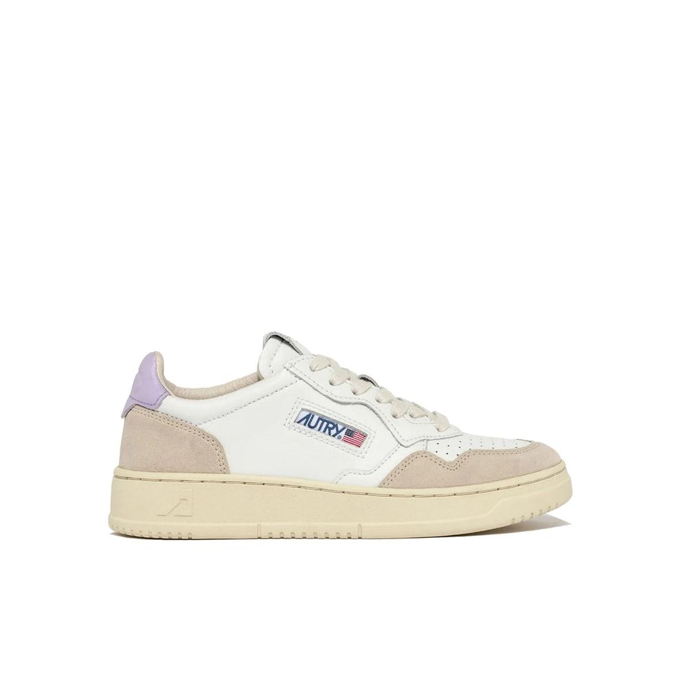 Weiße Leder-Sneaker mit niedrigem Schaft