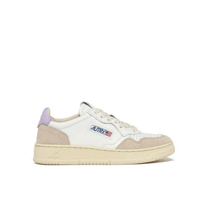 Weiße Leder-Sneaker mit niedrigem Schaft