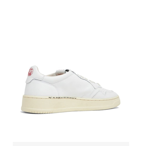 Weiße Leder-Sneakers mit niedrigem Schaft