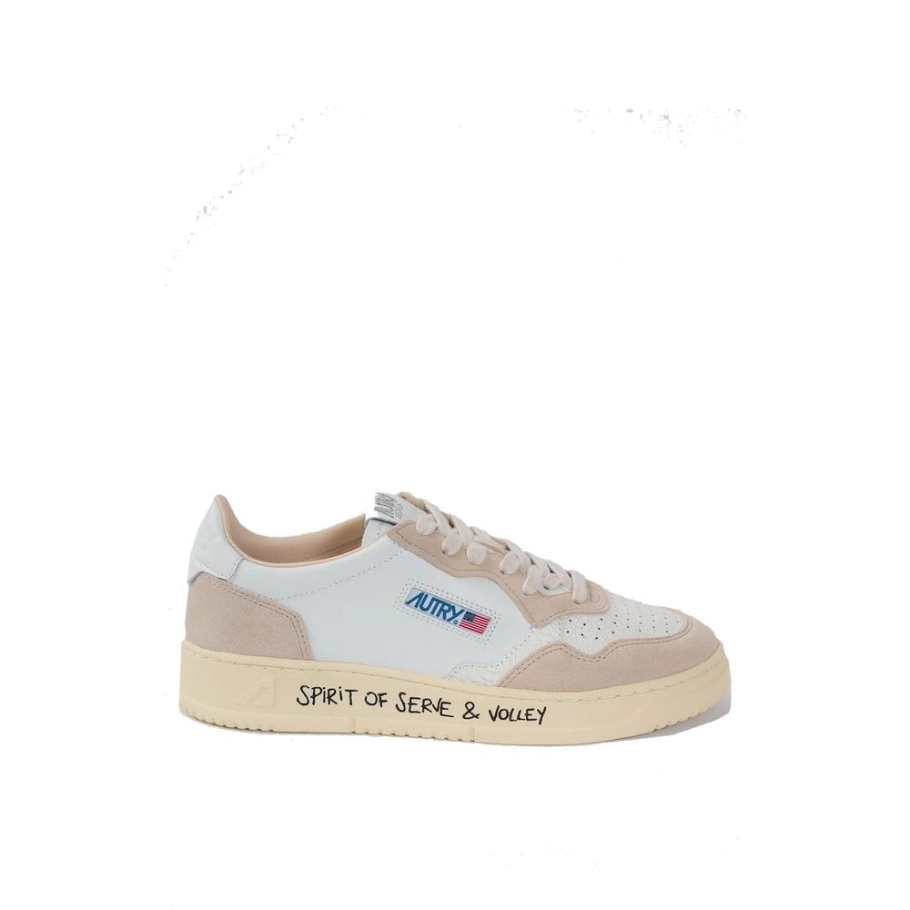 Weiße Ziegenleder-Sneakers