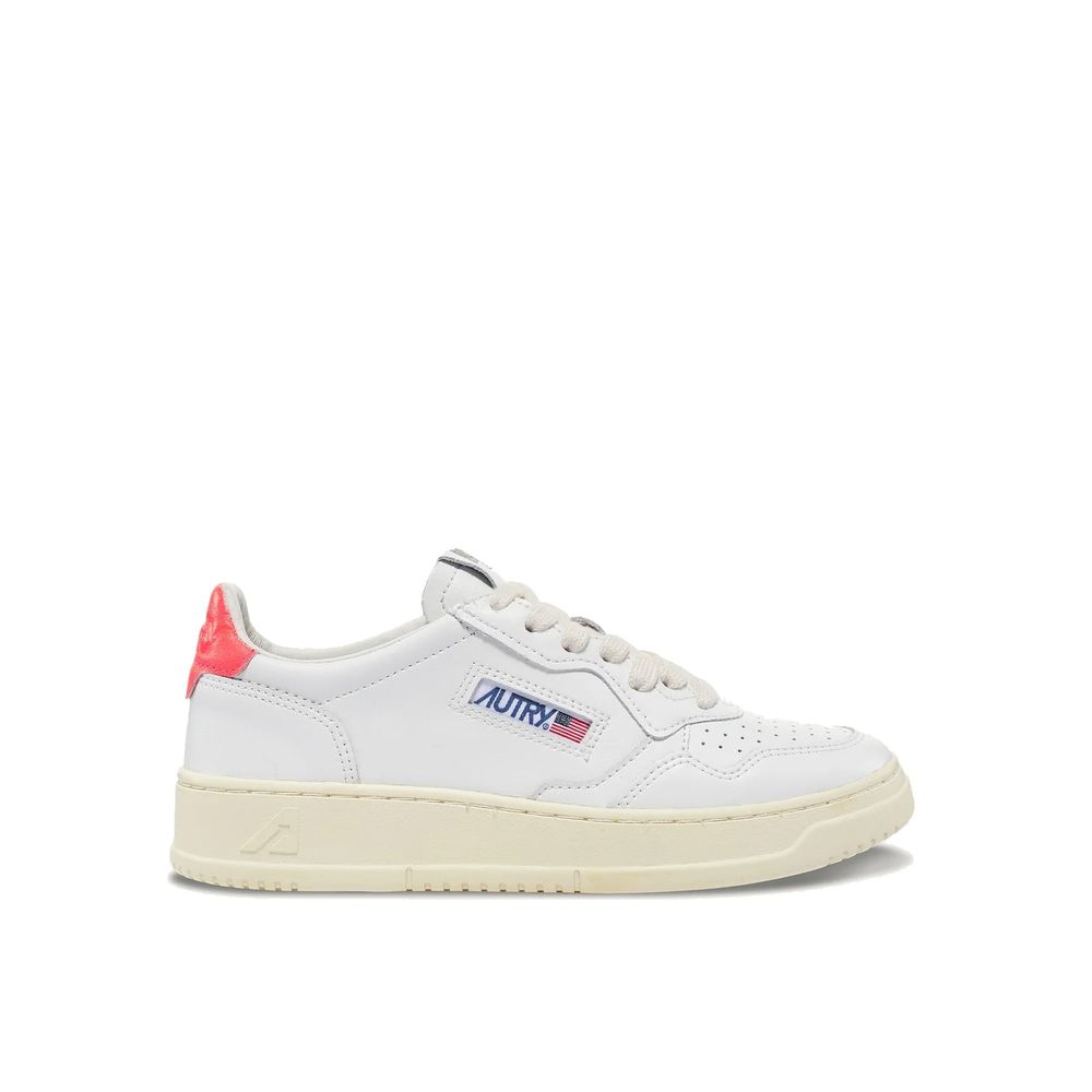 Weiße Leder-Sneaker mit niedrigem Schaft