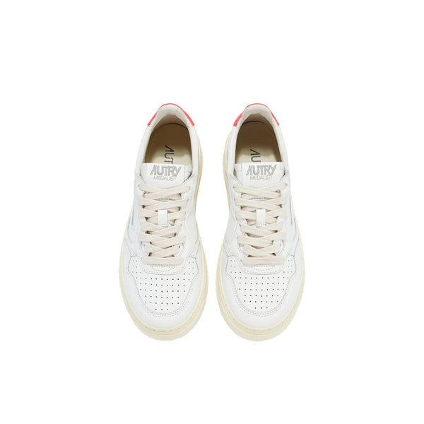 Weiße Leder-Sneaker mit niedrigem Schaft